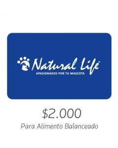NATURAL LIFE - Gift Card Virtual $2000- Para Alimento Balanceado